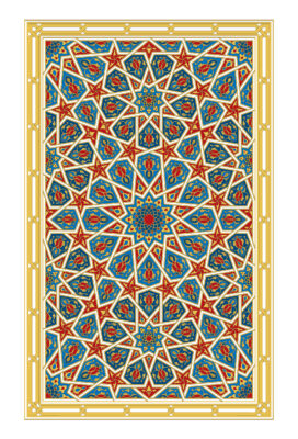 Decagonal Lapis-Vermilion Panel