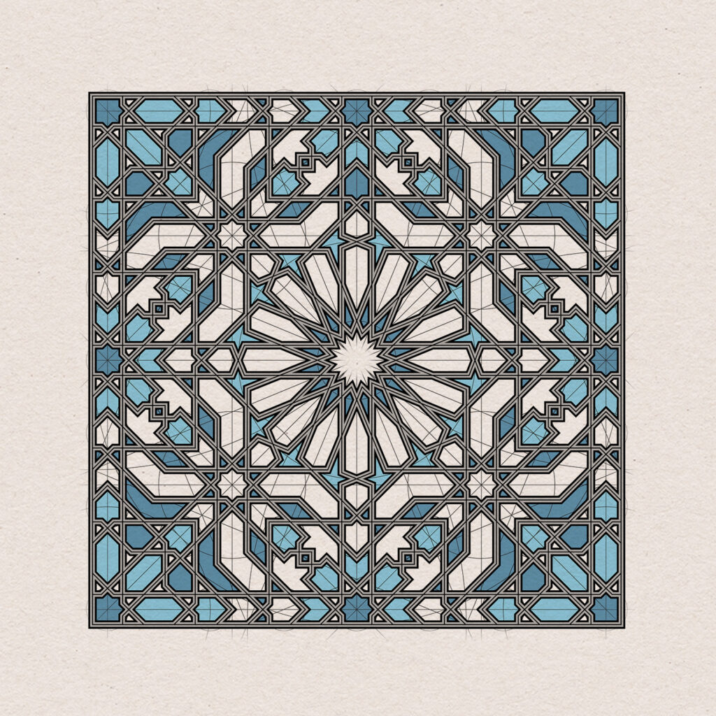 Sixteen-Point Rosette Panel
