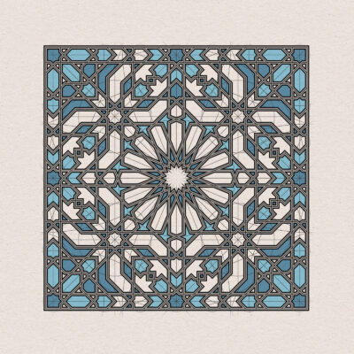 Sixteen-Point Rosette Panel