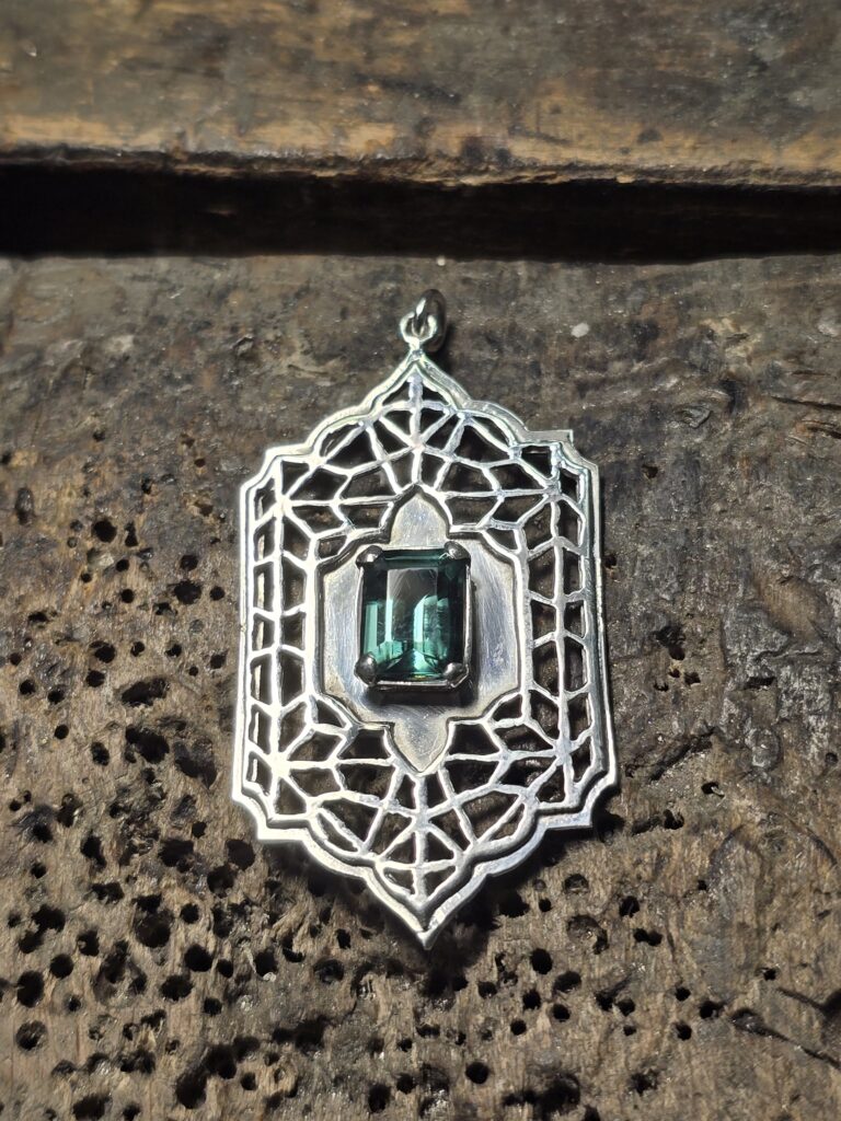 Persian Mihrab Emerald Pendant