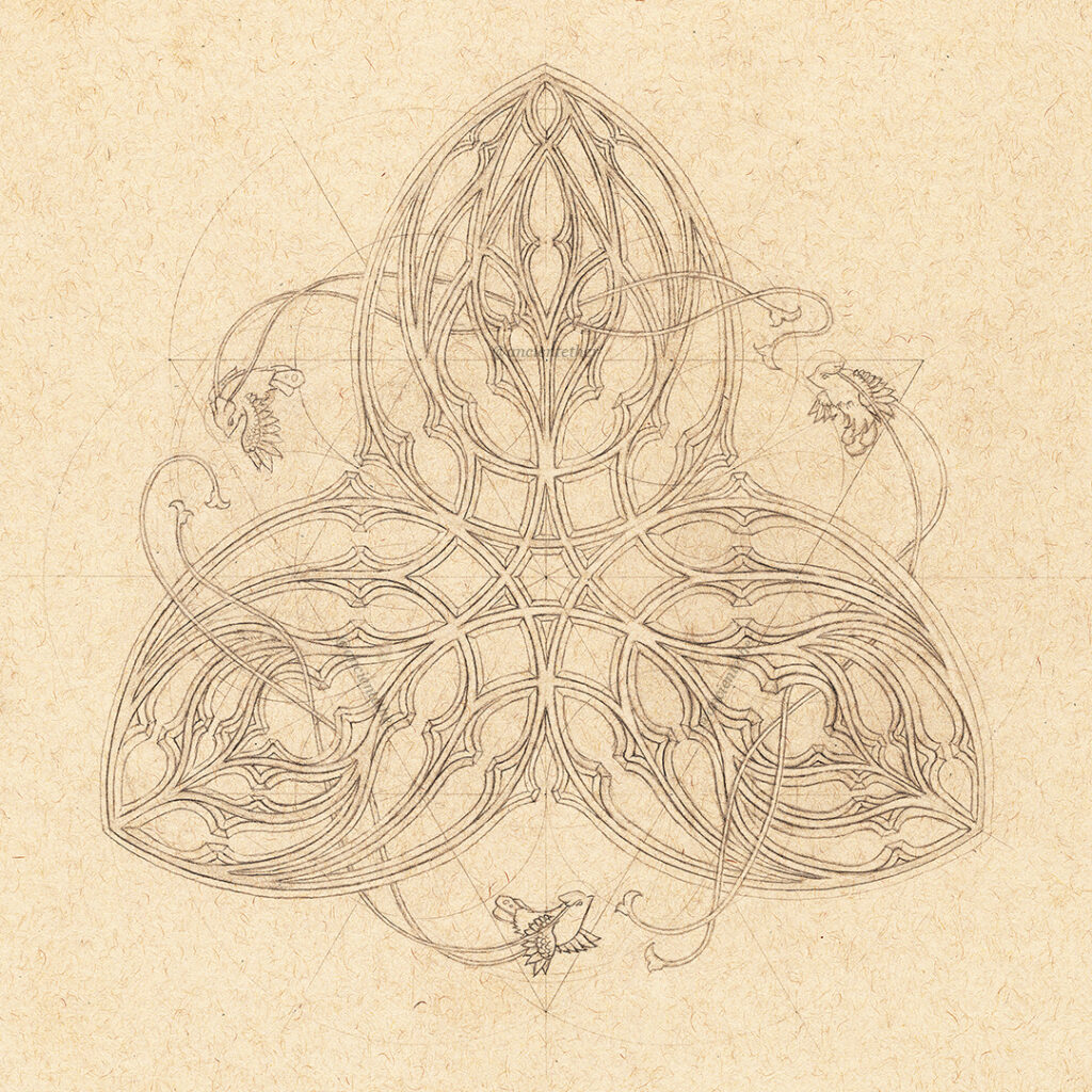 Cathedral Trefoil Tracery Study